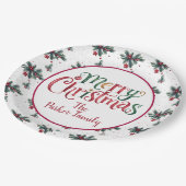 Merry Christmas – Custom Family Greeting ペーパープレート (アングル)