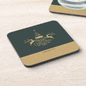 Merry Christmas Custom Name for Corporate Team コースター (左側)