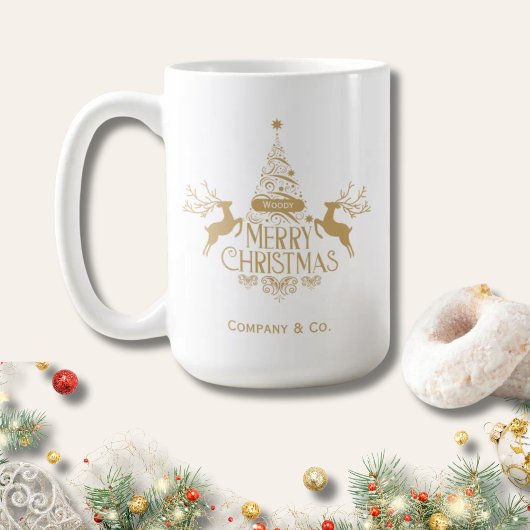 Merry Christmas Custom Name for Corporate Team コーヒーマグカップ