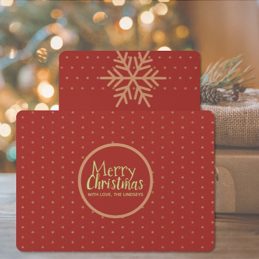 Merry Christmas Custom Text Flat Holiday Card シーズンカード