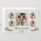 MERRY CHRISTMAS CUSTOMIZABLE GREENERY CHRISTMAS  招待状 (正面/裏面)