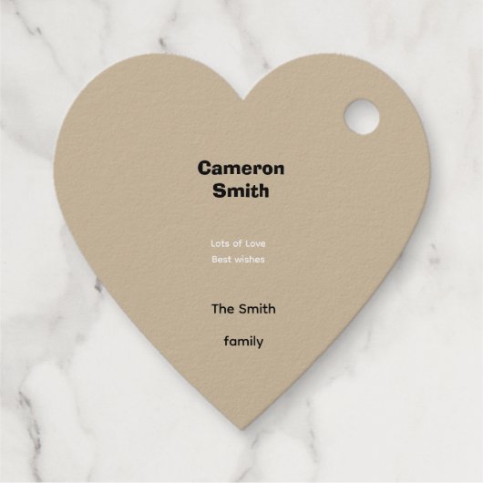 Merry Christmas Customized フェイバータグ (裏面)