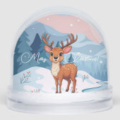 Merry Christmas Cute Cartoon Reindeer in winter  (正面)