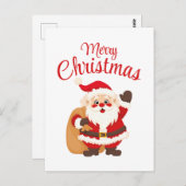 Merry Christmas Cute Cartoon Santa Claus Simple ポストカード (正面/裏面)