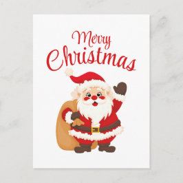 Merry Christmas Cute Cartoon Santa Claus Simple ポストカード