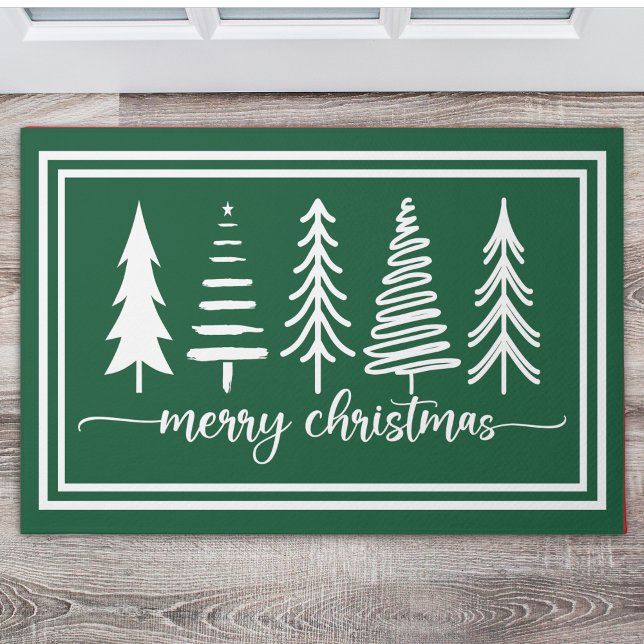 Merry Christmas Cute Christmas Tree ドアマット (クリエイターアップロード済み)
