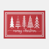 Merry Christmas Cute Christmas Tree ドアマット (正面)