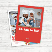 Merry Christmas Cute Cookie Photo Collage シーズンカード