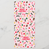 Merry Christmas Cute CUSTOM Holiday Dinner Party メニュー (裏面)