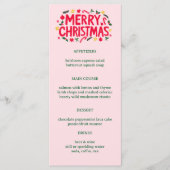 Merry Christmas Cute CUSTOM Holiday Dinner Party メニュー (正面)