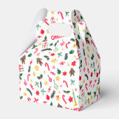Merry Christmas Cute Doodle Whimsical Pattern  フェイバーボックス (裏面サイド)