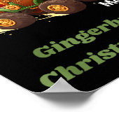 Merry Christmas Cute Gingerbread Mello Mixer Truck ポスター (角)