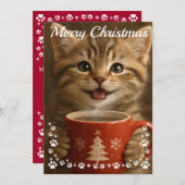 merry christmas cute kitten photo modern シーズンカード (正面/裏面)