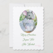 Merry Christmas cute mouse 招待状 (正面)