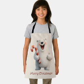 Merry Christmas Cute Polar Bear Design エプロン (インサイチュ)