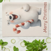 Merry Christmas Cute Polar Bear Design キッチンタオル (折り畳み)