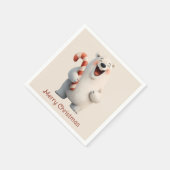 Merry Christmas Cute Polar Bear Design スタンダードカクテルナプキン (角)