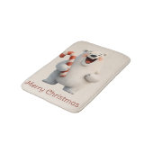 Merry Christmas Cute Polar Bear Design バスマット (アングル)