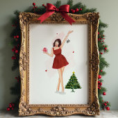 Merry Christmas Cute Sketch ポスター