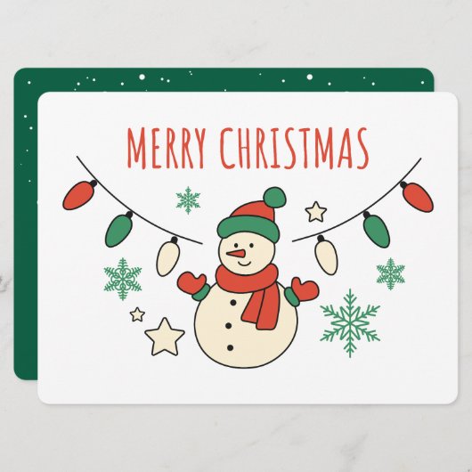 Merry Christmas, Cute Snowman, Christmas Lights (正面/裏面)