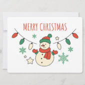 Merry Christmas, Cute Snowman, Christmas Lights (正面)