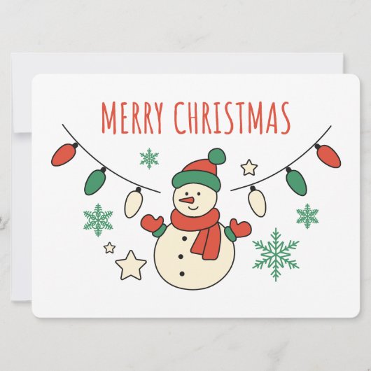 Merry Christmas, Cute Snowman, Christmas Lights (正面)