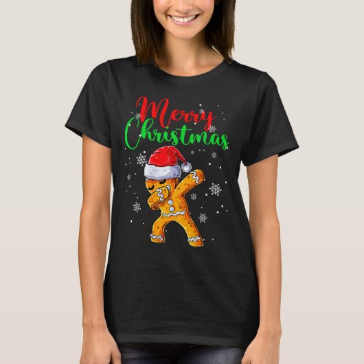 Merry Christmas Dab Gingerbread Xmas Christmas Coo Tシャツ (正面)