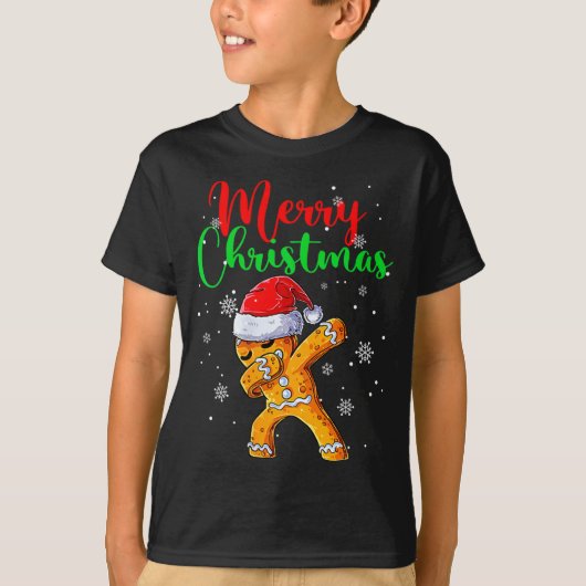 Merry Christmas Dab Gingerbread Xmas Christmas Coo Tシャツ (正面)