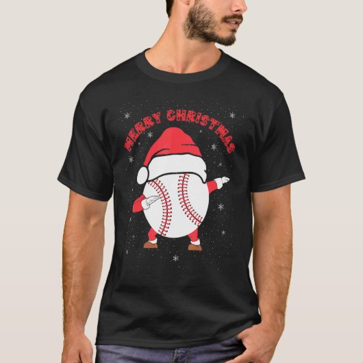 Merry Christmas Dabbing Baseball with Xmas Hat   M Tシャツ (正面)