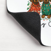 Merry Christmas Dachshund Dog Retro Xmas Puppy Men マウスパッド (コーナー)