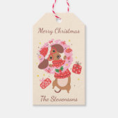 Merry Christmas Dachshund Holiday ギフトタグ (正面)
