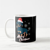 Merry Christmas Dachshund Santa Claus Xmas New Yea コーヒーマグカップ (左)