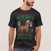 Merry Christmas Dachshund  UGLY Xmas Pajama Dog Tシャツ (正面)