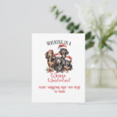 Merry Christmas Dachshunds "Weenies" Christmas | シーズンカード (スタンド正面)