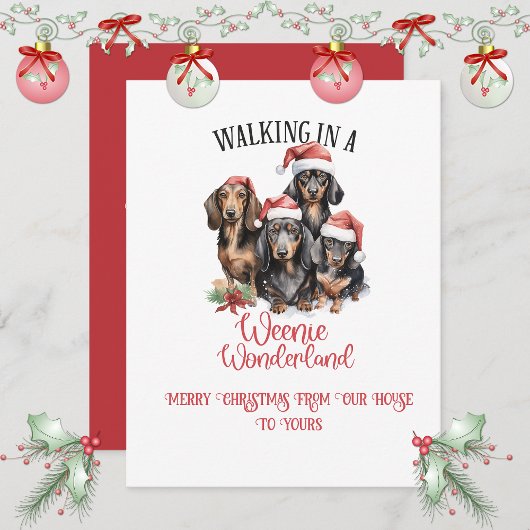 Merry Christmas Dachshunds "Weenies" Christmas | シーズンカード
