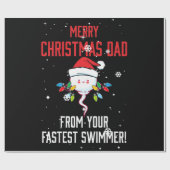 Merry Christmas Dad From Your Fastest Swimmer ラッピングペーパー (フラット)