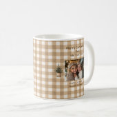 Merry Christmas Dad Rustic Brown Gingham Photo  コーヒーマグカップ (正面右)