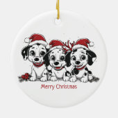 Merry Christmas Dalmatian Dogs セラミックオーナメント (裏面)