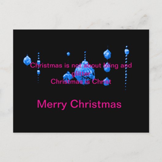 Merry Christmas Dancing Balls Blue jGibney Zazzle ポストカード (正面)