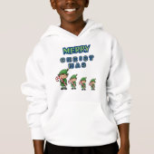 Merry Christmas Dancing Elves Hoodie  (正面)