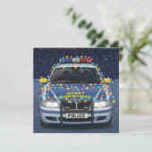 Merry Christmas Decorated Police Car  シーズンカード (スタンド正面)