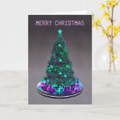 Merry Christmas. Decorated tree with gifts カード (黄色い花)