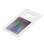 Merry Christmas. Decorated tree with gifts クレジットカード栓抜き (正面アングル)