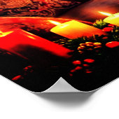 Merry Christmas Decorative Artwork with Kitten ポスター (角)