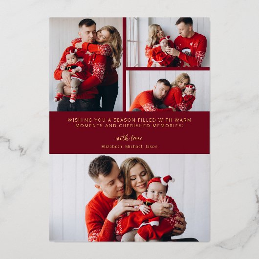 Merry Christmas Decorative Lettering Swirl 箔シーズンカード (裏面)