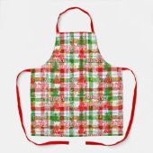Merry Christmas Decorative Plaid Tartan  エプロン (正面)