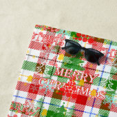 Merry Christmas Decorative Plaid Tartan  ビーチタオル (インサイチュ)