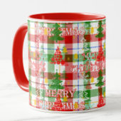 Merry Christmas Decorative Plaid Tartan  マグカップ