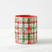 Merry Christmas Decorative Plaid Tartan  マグカップ (中央)
