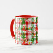 Merry Christmas Decorative Plaid Tartan  マグカップ (正面左)